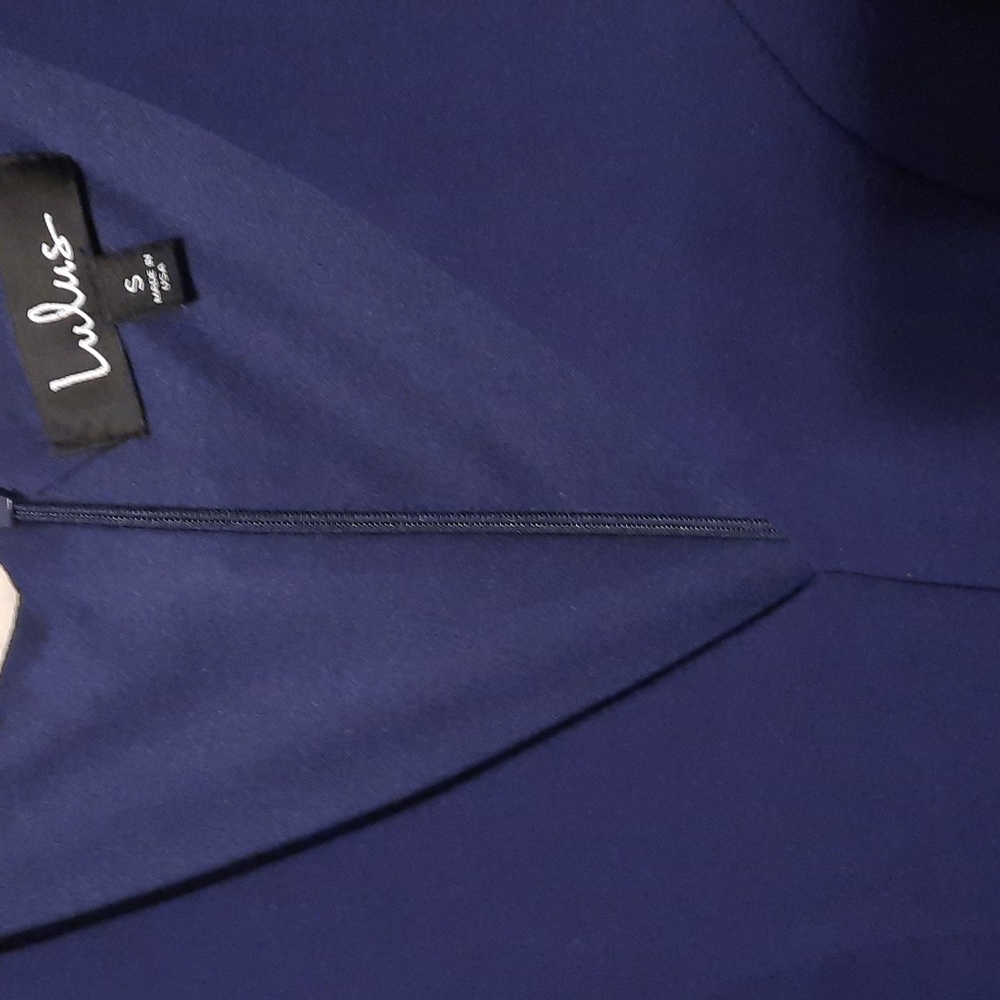 Lulu's navy blue sleevless vneck mini dress 292 - Picture 3 of 8